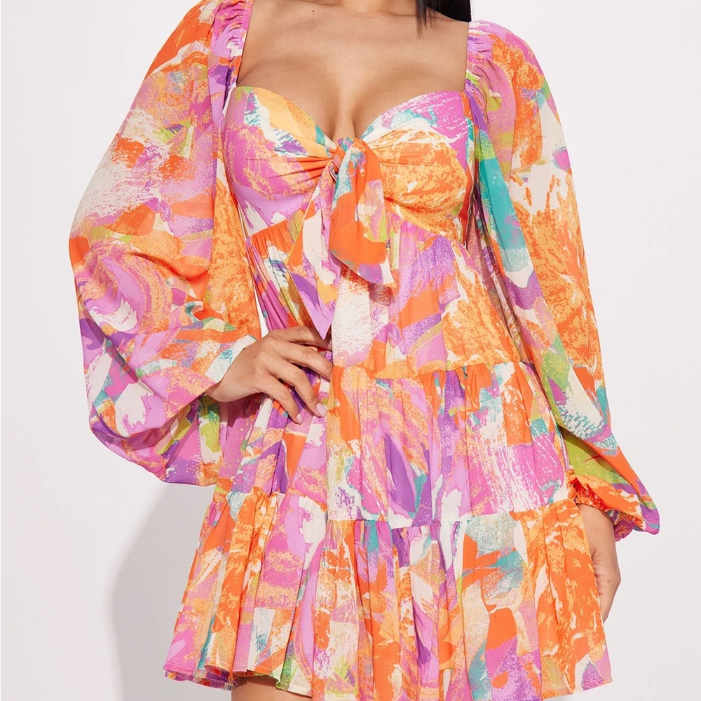 Sweet Love Babydoll Mini Dress - Multi Color XS